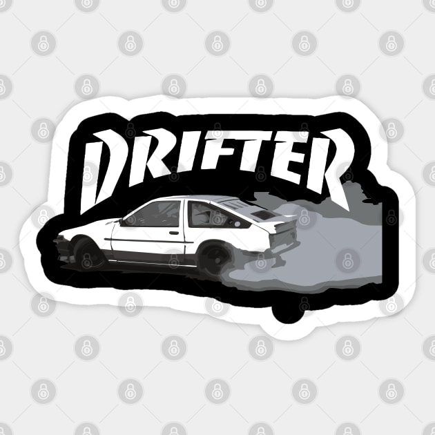 Drifter Classic Car JDM AE86 Sprinter Drifting Sticker by cowtown_cowboy